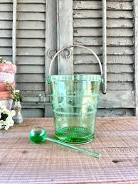 Green Etched Depression Glass