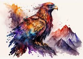 The Art Of Phoenix In Watercolor Vector
