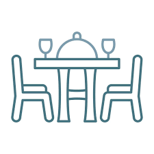 Dining Table Line Two Color Icon