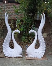 White Peacock Birds Sculpture For