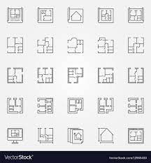 House Plans Icon Set Royalty Free