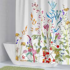 Premium Colorful Shower Curtain White