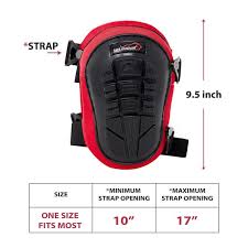 Safe Handler Professional Knee Pads With Heavy Duty Foam Strong Double Straps And Easily Adjustable Fix Clips Foam Red