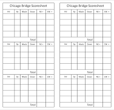 4 best chicago bridge score sheets