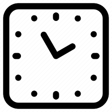 Hour Minute Square Tick Wall Icon