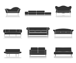 Free Vector Modern Luxury Black Sofas