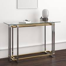 Glass Console Table Silver And Gold