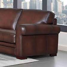 Hydeline Furniture Brookfield Collection Leather Sofa Brown