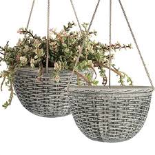 Hanging Basket With Weave Pattern