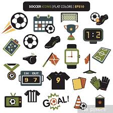 Wall Mural Soccer Icons Colors Pixers Ca