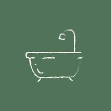 Bathtub With Shower Drawn In Chalk