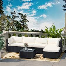 Black Wicker Outdoor Sectional Set