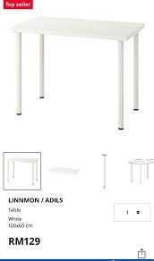 Ikea Linnmon Table With Tempered Glass