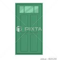 Green Door Icon Cartoon Vector Front