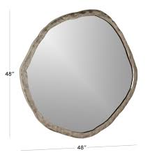 Abel Round Silver Modern Wall Mirror 48