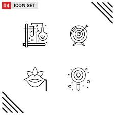 Set Of 4 Modern Ui Icons Symbols Signs