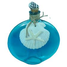 Oval Glass Bottle With Scallop S