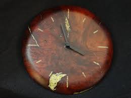 Manzanita Wood Burl Clock With Stone