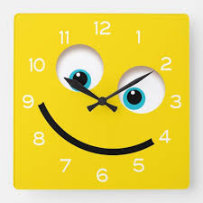 Yellow Emoji Square Wall Clock Zazzle