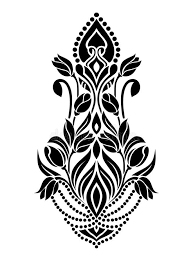 Vector Damask Stencil Patterns Design