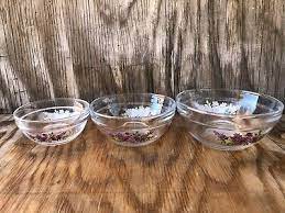 Small Clear Glass Bowl Set Of 3 Roses