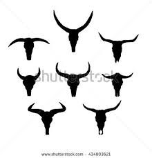 Bull Silhouette Skull Vector Ilration