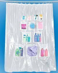 Shower Curtain With Storage Pockets