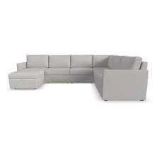 Flex 6 Seat Sectional With Narrow Arm And Storage Ottoman