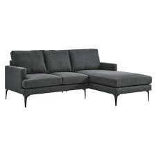 Right Facing Fabric Sectional Sofa
