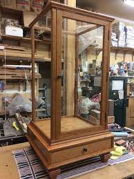 Wood And Glass Display Cases With Feet