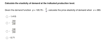 Solved Calculate The Elasticity Of