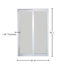 Contractors Wardrobe 48 In X 81 In Eclipse 1 Lite White Aluminum Frame Mystique Glass Interior Sliding Closet Door