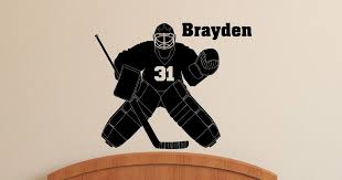 Hockey Goalie Wall Decal Personalized
