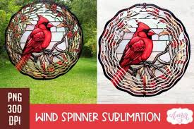 Stained Glass Cardinal Wind Spinner Png