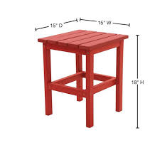 Red Square Plastic Outdoor Side Table