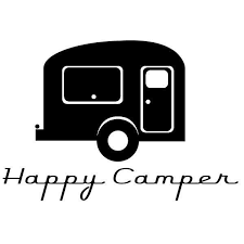 Happy Camper Vinyl Retro Decal Trailer