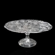 Vintage French Cake Stand In Cut Glass