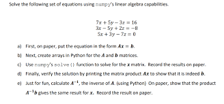 Solved Solve The Following Set Of