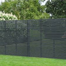 Contemporary Grey Slatted Fence Panel