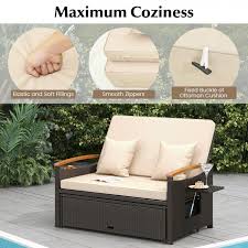 Outdoor Wicker Daybed With Folding