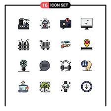 Set Of 16 Modern Ui Icons Symbols Signs