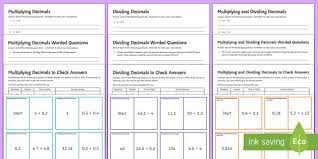 Dividing Decimals Resource Pack