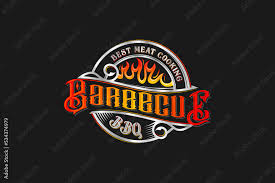 Bbq Barbecue Logo Design Vintage Flame