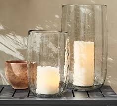 Hammered Glass Hurricane Candleholder