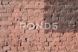 Weathered Old Brick Wall Painted Brown