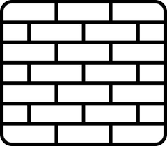 Flat Style Brick Wall Icon In Line Art