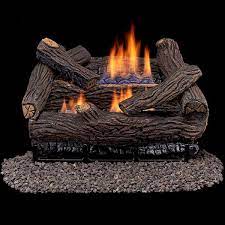 Duluth Forge Ventless Dual Fuel Gas Log Set 18 In Stacked Red Oak Remote