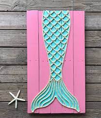 Beach Pallet Art Mermaid Art