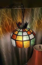 Swag Lamp Stained Glass Mini Swag