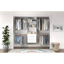 96 In W White Wood Closet System Wh55